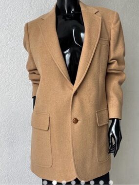 Men's Camel Wool-Blend Sport Coat Blazer